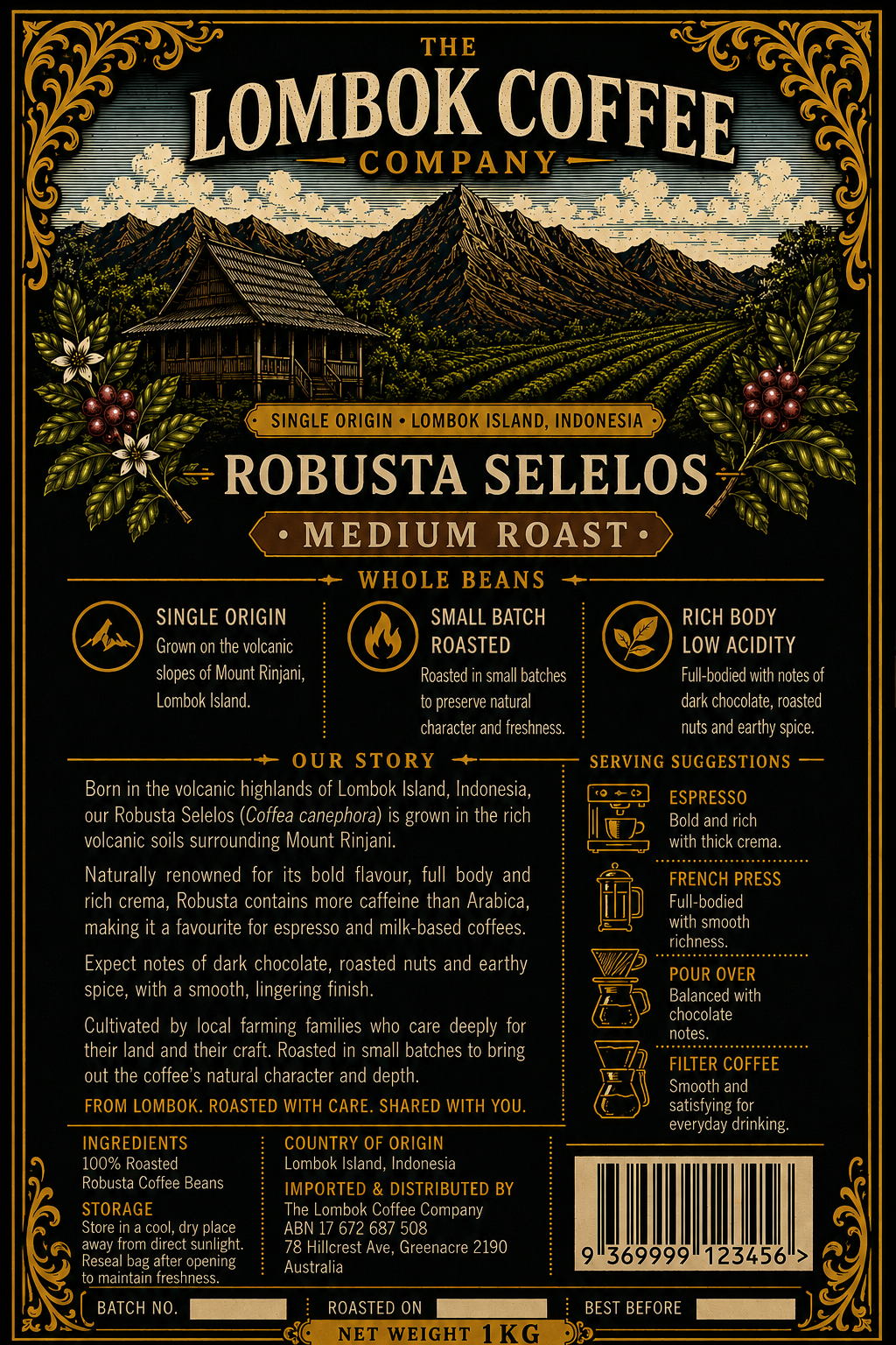 Robusta Selelos Medium Roast 1kg